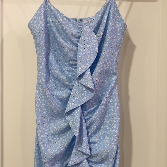 Blue floral dress with straps - Picture 2 of 3